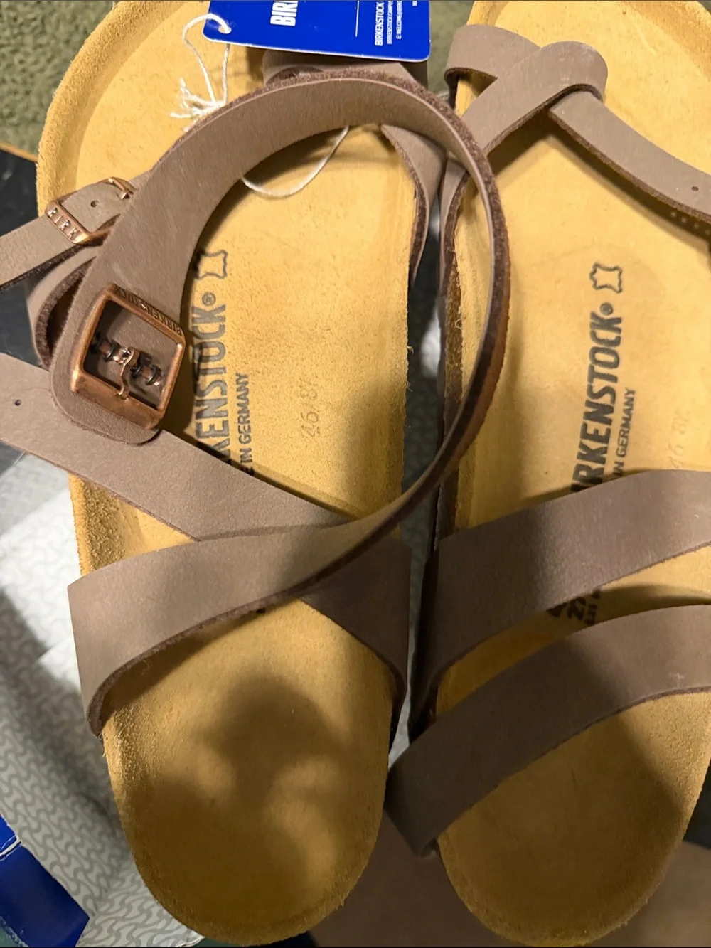 Birkenstock Women's Taupe Strappy Suede Sandals